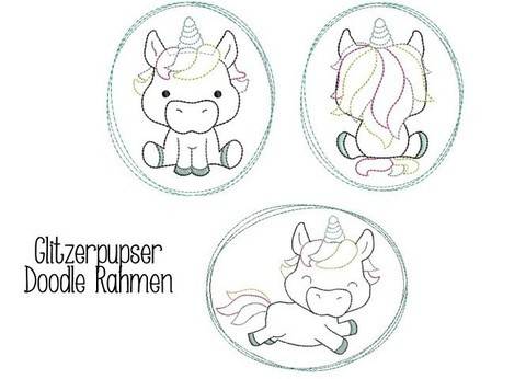 Stickdatei - Glitzerpupser Doodle Rahmen in PES