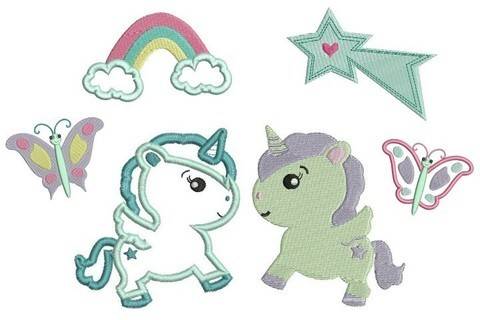 Stickdatei WONDERLAND - Einhorn in PES