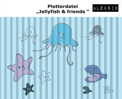 Plotterdatei Jellyfish and Friends Set