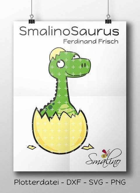 SmalinoSaurus Plottervorlage Ferdinand Frisch bis zu 7-farbig DXF SVG PNG