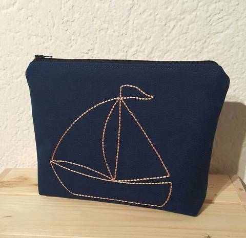 Stickdatei 16x26 Segelboot Redwork