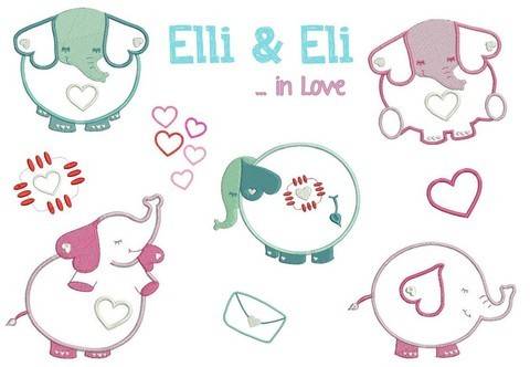 Stickdatei Elli & Eli in Love in PES