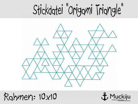Stickdatei 10x10 Origami Triangle Redwork