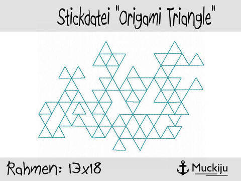 Stickdatei 13x18 Origami Triangle Redwork