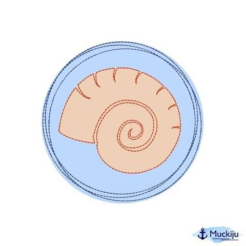 Stickdatei 10x10 Button Muschel Doodle