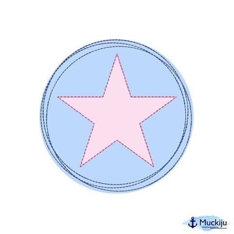 Stickdatei 10x10 Button Stern Doodle