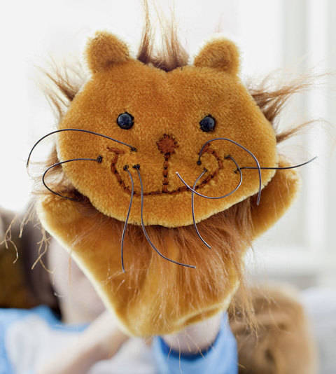 Handpuppe Luzi Löwenkatze Nähanleitung mit Schnittmuster