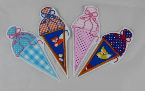 Stickdatei, Schultüten 13x18 Applikation 2er Set