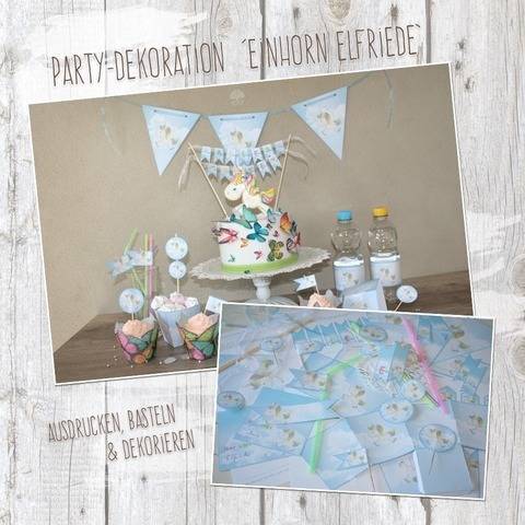 "Einhorn Elfriede" - DIY Partydekoration