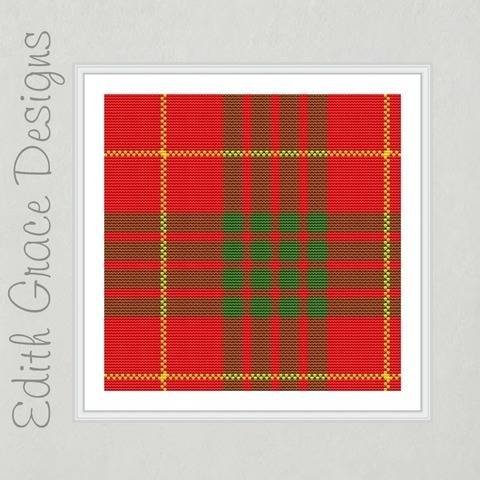 Cameron Tartan Square Embroidery Pattern