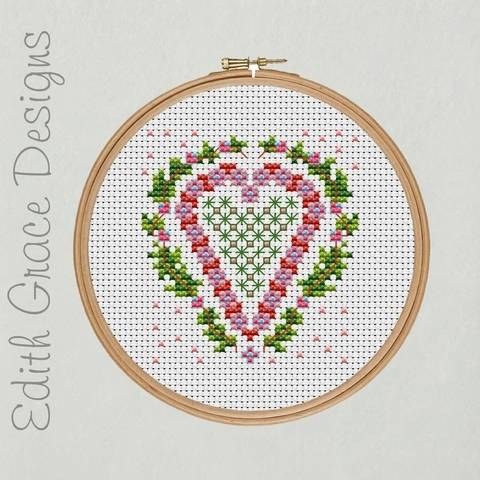 Shabby Chic Heart Embroidery Pattern