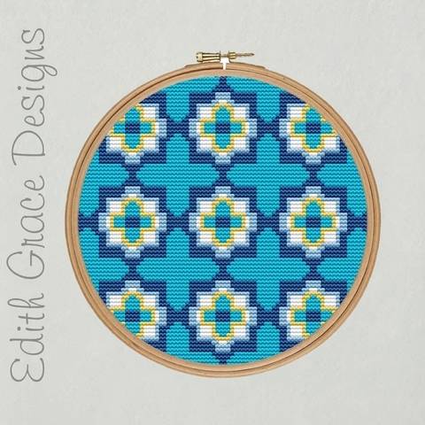 Portuguese Tile Embroidery Pattern