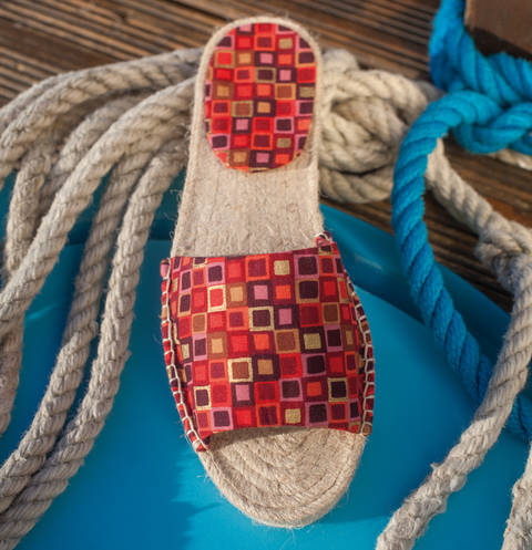 Gemusterte Espadrille-Sandalen Nähanleitung mit Schnittmuster