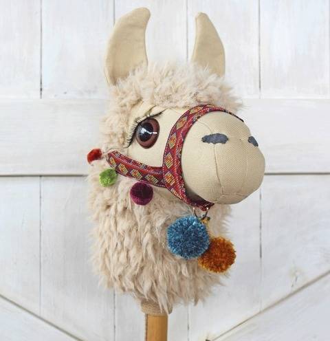 Llama Ride-On Toy Stick Horse Hobby Horse