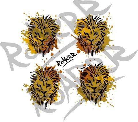 Plotterdatei Löwe "Splash Lion" Kleckse
