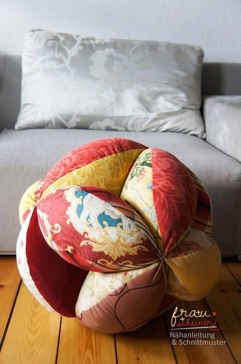Nähanleitung und schnittmuster Sitzball Patchworkissen
