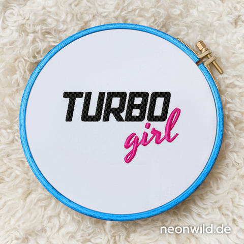 Stickdatei "TURBO girl" - 3 Größen