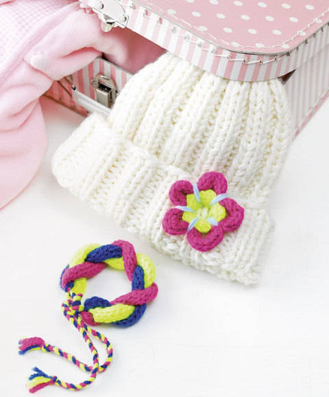 Arm- und Mützenschmuck (Anleitung für Strickliesel)