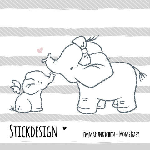 emmapünktchen ® - stickdatei moms baby 18 x 30