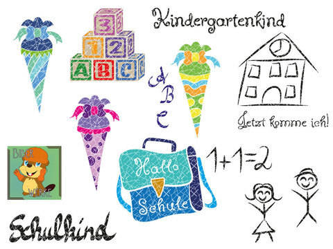 Kindergarten und Schulkind Set (Plotterdatei)