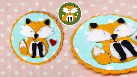 Nähanleitung Brosche Fuchs aus Filz oder Baumwollstoff nähen
