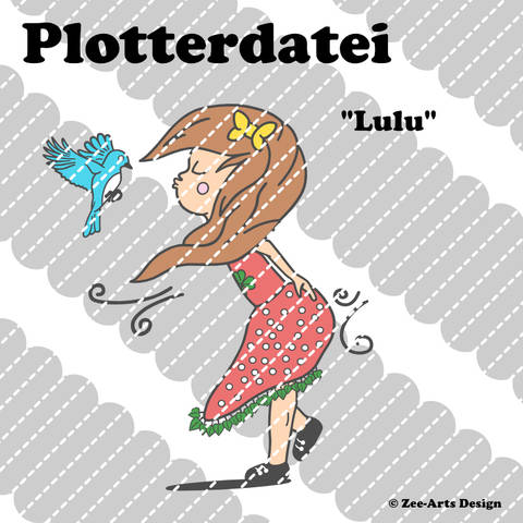 Plotterdatei Lulu (Girl with bird)