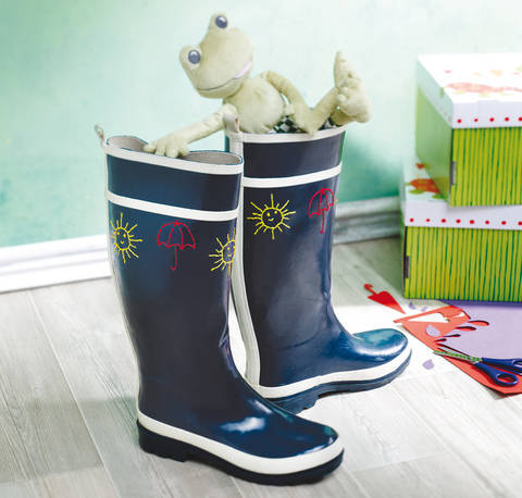 Gummistiefel für jedes Wetter Stickanleitung