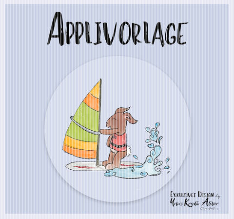 Applikationsvorlage inkl. Anleitung Yela`s Kreativ Atelier " Milo`s Surfparadies "
