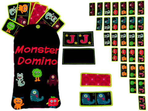 ITH Monster Domino Stickdatei 16x26 Megaset