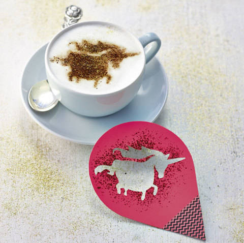 Milchschaum-Schablone mit Einhorn Bastelanleitung