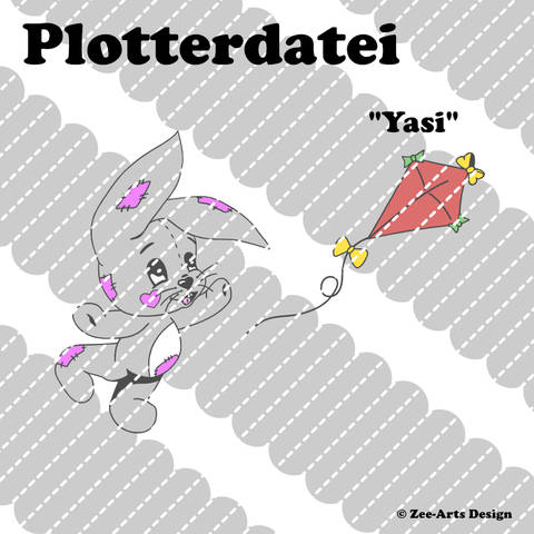 Plotterdatei Yasi (Hase mit Drache)