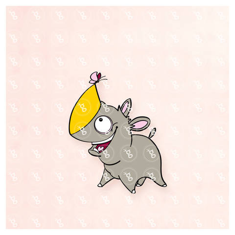 cutting template "unicorn rhino" - svg+dxf