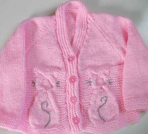 Kitty Baby Cardigan knitting pattern