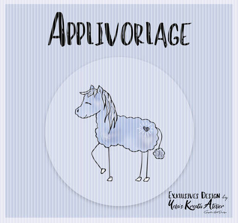 Applikationsvorlage inkl. Anleitung Yela`s Kreativ Atelier " Wolkenpony "