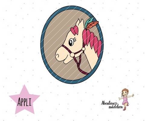 Kleiner Bonito - das kleine Pony Porträt Applikation