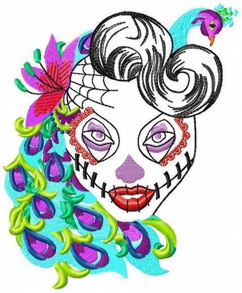 La Catrina Stickdatei 3 Größen