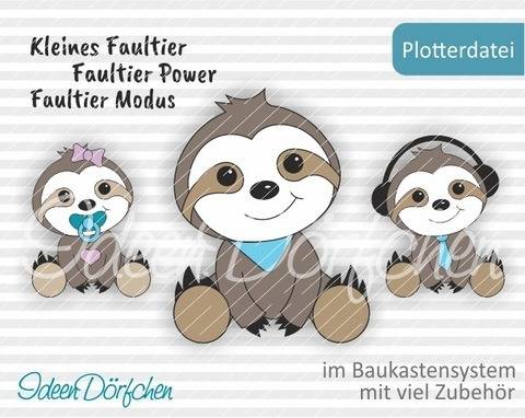IdeenDörfchen - Plotterdatei Faultier Hugo