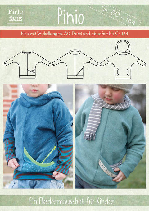 Fledermausshirt Pinio: Gr. 80 NEU bis 164