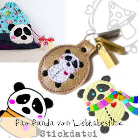 Stickdatei Pao Panda, großes Set
