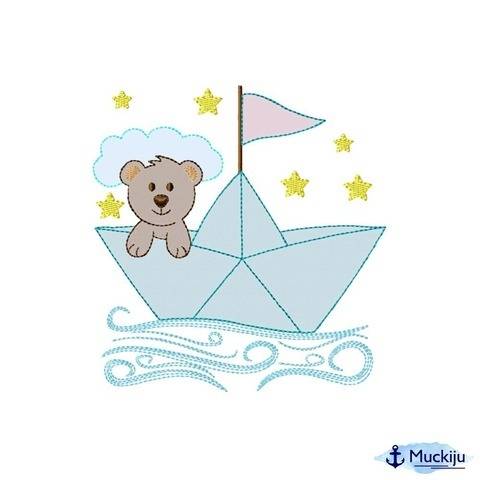 Stickdatei 16x26 "Ahoi Bärchen" Doodle