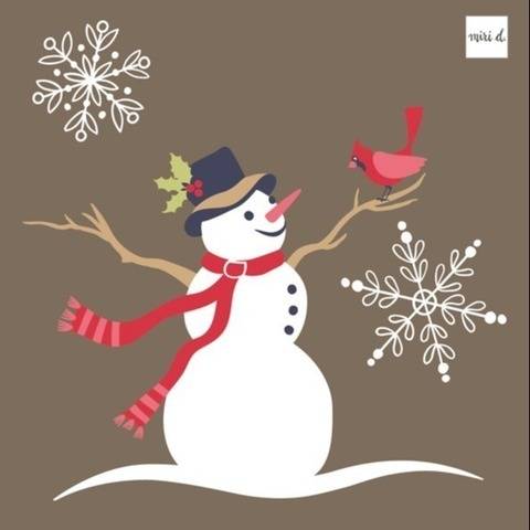 Weihnachtliche Plotterdatei Schneemann und Kardinal