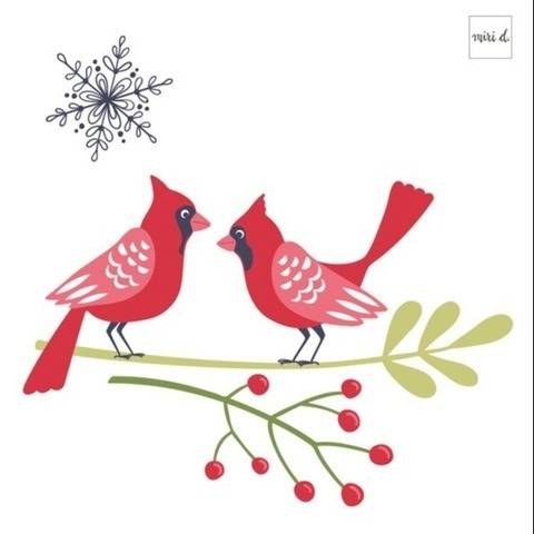Weihnachtliche Plotterdatei Rote Kardinäle