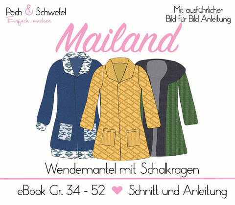 Ebook Wendemantel "Mailand" Gr. 34 - 52 (A4/A0)