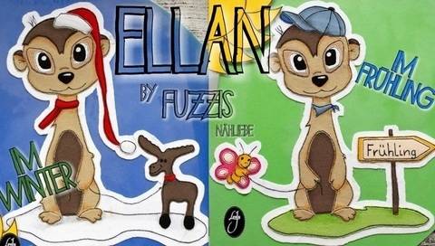 Applikationsvorlage Erdmännchen "Ellan" im Winter & Frühling
