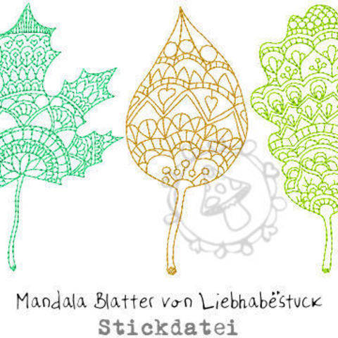 Stickdatei Mandala Blätter