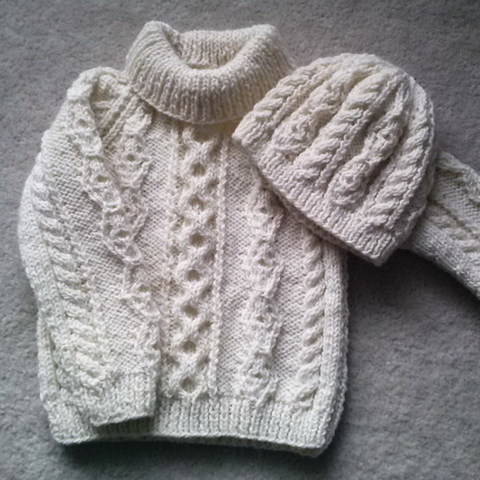 Donal child's aran sweater and hat - knitting pattern