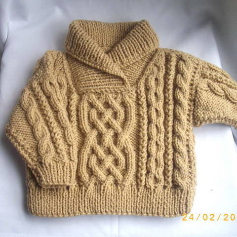 Liam child's aran sweater - knitting pattern