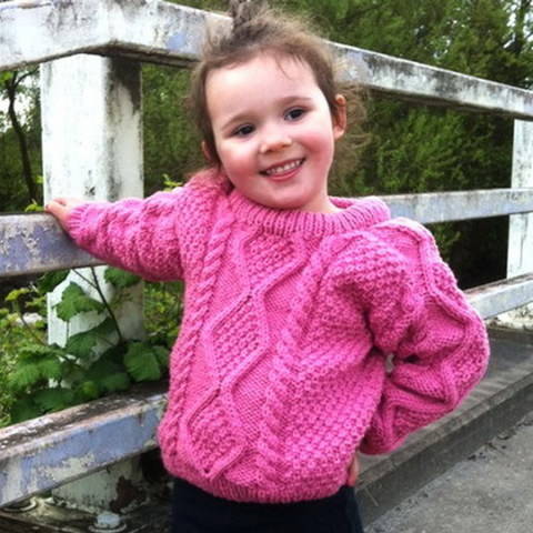 Sinead girl's aran jumper - knitting pattern