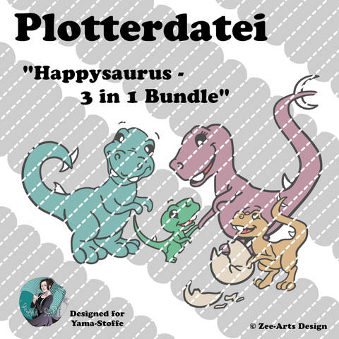 Plotterdatei Happysaurus (3 in 1 Bundle)