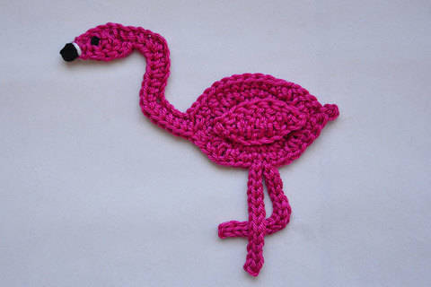Flamingo Applikation / Aufnäher Häkelanleitung